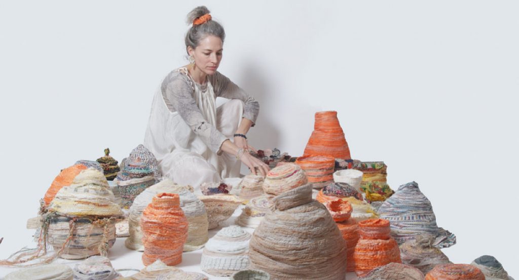 Textile artist Emma Cassi mixed media work
